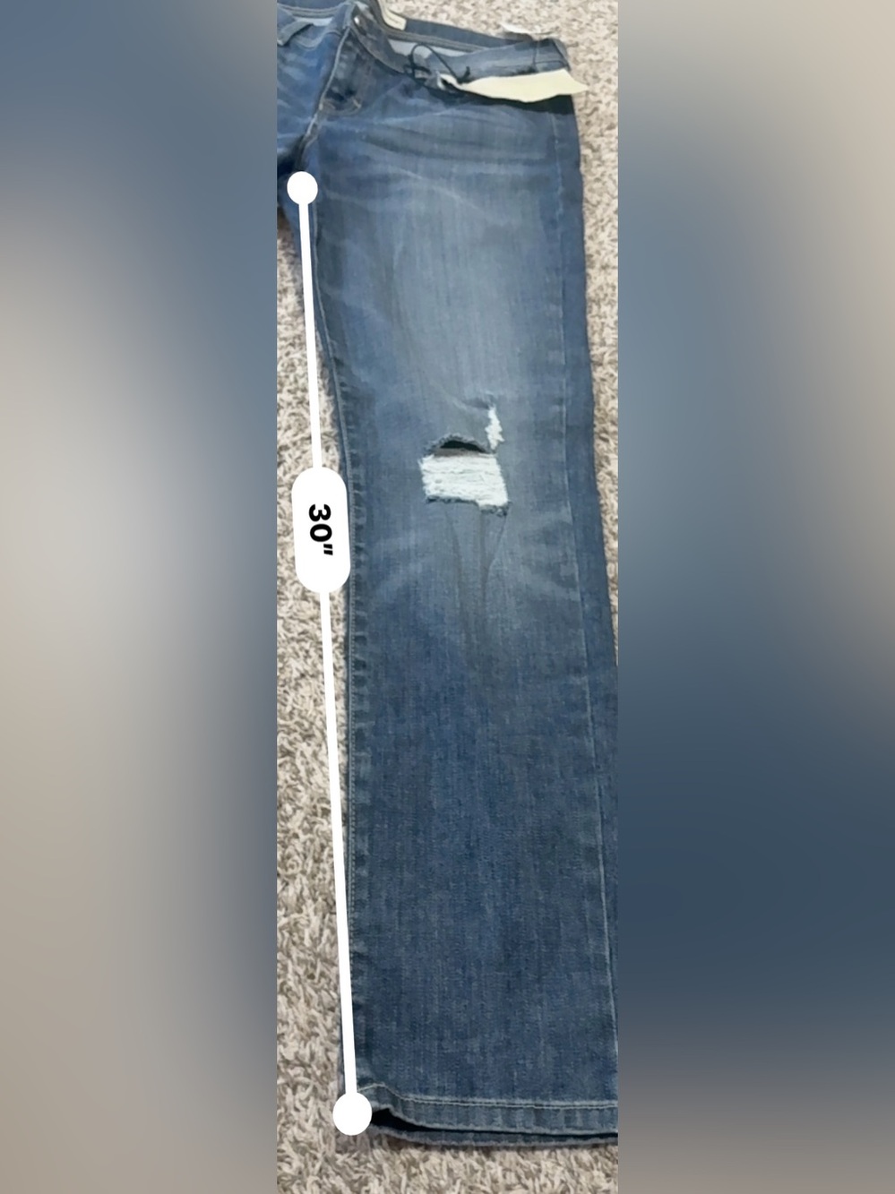 NWT Democracy | Denimocracy |Unisex Slim  Straight Blue Distressed Jeans SZ 32 - Picture 5 of 8